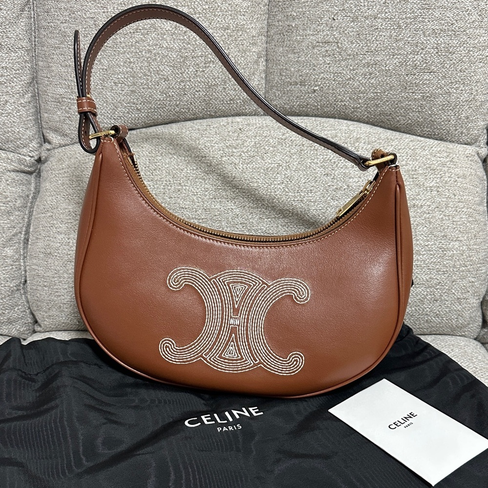 Celine Ava Tan Leather Shoulder Bag